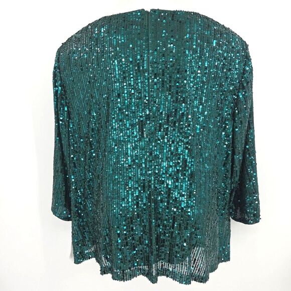 Alex Evenings Sequin Twinset Womens Size 2X Green Dance Party Glam Evening Wear - Picture 4 of 8